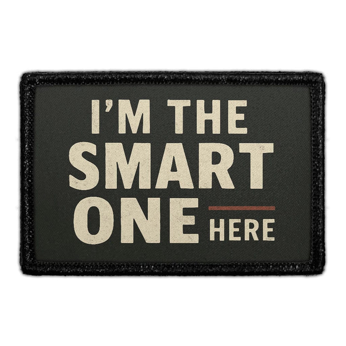 I'M THE SMART ONE HERE Meta Data - Crop Image Text - - Removable Patch - Pull Patch - Removable Patches For Authentic Flexfit and Snapback Hats