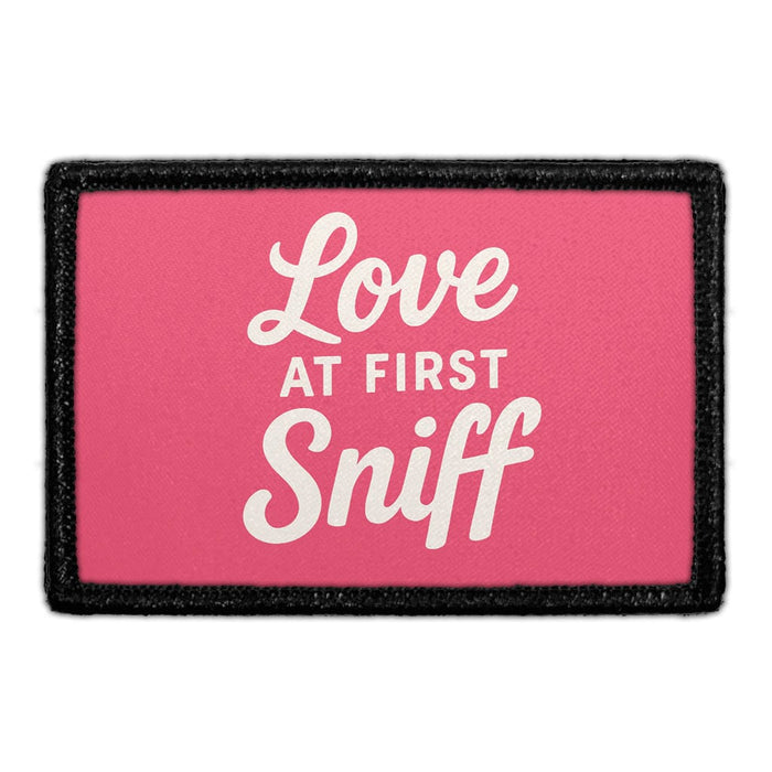 Love at First Sniff Meta Data - Crop Image Text - - Removable Patch - Pull Patch - Removable Patches For Authentic Flexfit and Snapback Hats
