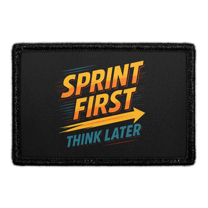 Sprint First Think Later Meta Data - Crop Image Text - - Removable Patch - Pull Patch - Removable Patches For Authentic Flexfit and Snapback Hats