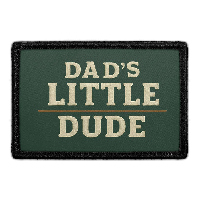 DAD’S LITTLE DUDE Meta Data - Crop Image Text - - Removable Patch - Pull Patch - Removable Patches For Authentic Flexfit and Snapback Hats