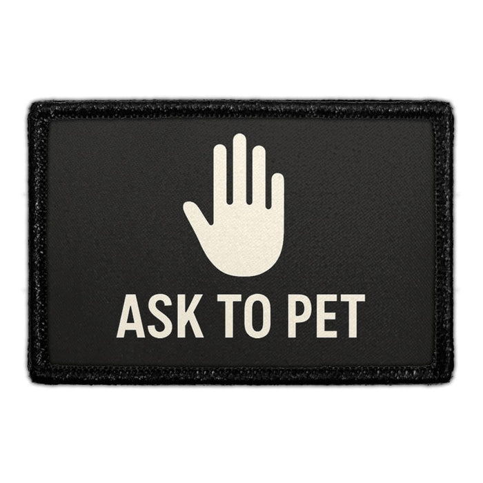 ASK TO PET - BADGE Meta Data - Crop Image Text - - Removable Patch - Pull Patch - Removable Patches For Authentic Flexfit and Snapback Hats
