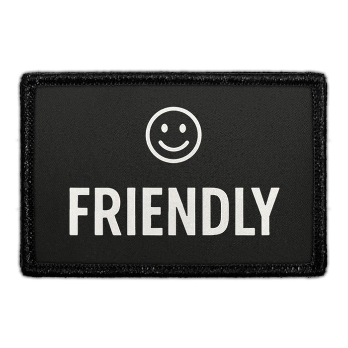 FRIENDLY - BADGE Meta Data - Crop Image Text - - Removable Patch - Pull Patch - Removable Patches For Authentic Flexfit and Snapback Hats