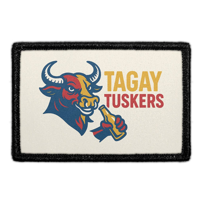 TAGAY TUSKERS Meta Data - Crop Image Text - - Removable Patch - Pull Patch - Removable Patches For Authentic Flexfit and Snapback Hats