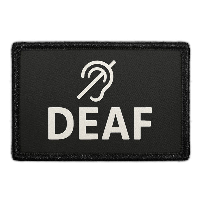 DEAF - BADGE Meta Data - Crop Image Text - - Removable Patch - Pull Patch - Removable Patches For Authentic Flexfit and Snapback Hats