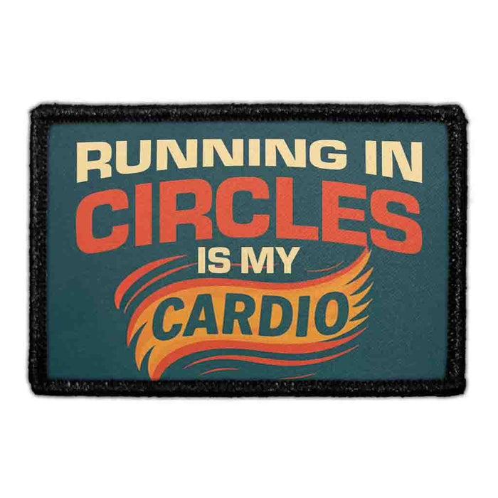 RUNNING CIRCLES IS MY CARDIO Meta Data - Crop Image Text - - Removable Patch - Pull Patch - Removable Patches For Authentic Flexfit and Snapback Hats