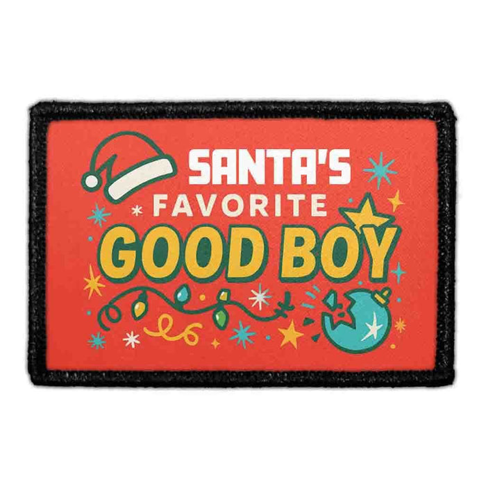 SANTA'S FAVORITE GOOD BOY Meta Data - Crop Image Text - - Removable Patch - Pull Patch - Removable Patches For Authentic Flexfit and Snapback Hats