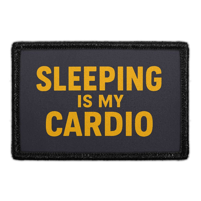 SLEEPING IS MY CARDIO Meta Data - Crop Image Text - - Removable Patch - Pull Patch - Removable Patches For Authentic Flexfit and Snapback Hats