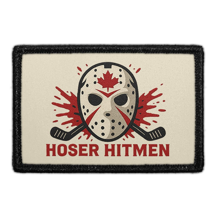 HOSER HITMEN Meta Data - Crop Image Text - - Removable Patch - Pull Patch - Removable Patches For Authentic Flexfit and Snapback Hats