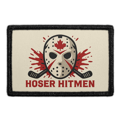 HOSER HITMEN Meta Data - Crop Image Text - - Removable Patch - Pull Patch - Removable Patches For Authentic Flexfit and Snapback Hats