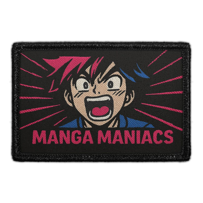 MANGA MANIACS Meta Data - Crop Image Text - - Removable Patch - Pull Patch - Removable Patches For Authentic Flexfit and Snapback Hats