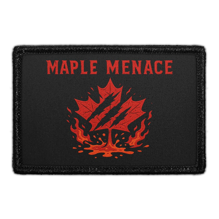 MAPLE MENACE Meta Data - Crop Image Text - - Removable Patch - Pull Patch - Removable Patches For Authentic Flexfit and Snapback Hats