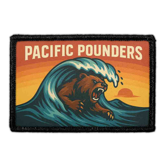 PACIFIC POUNDERS  - Removable Patch - Pull Patch - Removable Patches For Authentic Flexfit and Snapback Hats