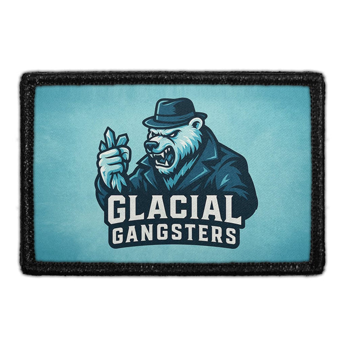 PP-P-32-5607 - Glacial Gangsters  - Meta Data - Crop Image Text - - Removable Patch - Pull Patch - Removable Patches For Authentic Flexfit and Snapback Hats