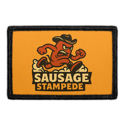 PP-P-32-5609_-Sausage_Stampede - Meta Data - Crop Image Text - - Removable Patch - Pull Patch - Removable Patches For Authentic Flexfit and Snapback Hats
