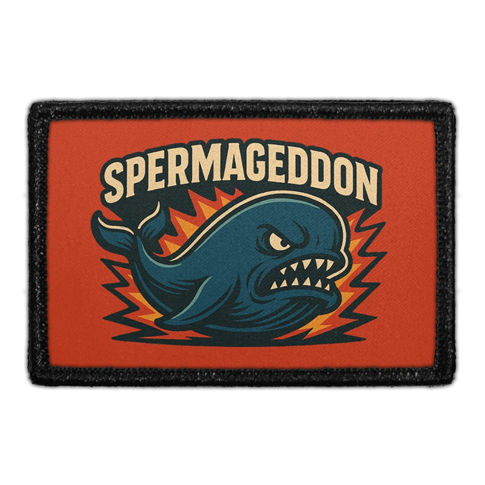 PP-P-32-5610_-_SPERMAGEDDON - Meta Data - Crop Image Text - - Removable Patch - Pull Patch - Removable Patches For Authentic Flexfit and Snapback Hats