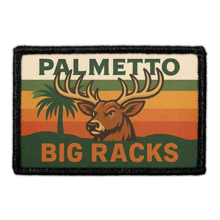 PP-P-32-5613 - PALMETTO BIG RACKS Removable Patch  - Meta Data - Crop Image Text - - Removable Patch - Pull Patch - Removable Patches For Authentic Flexfit and Snapback Hats