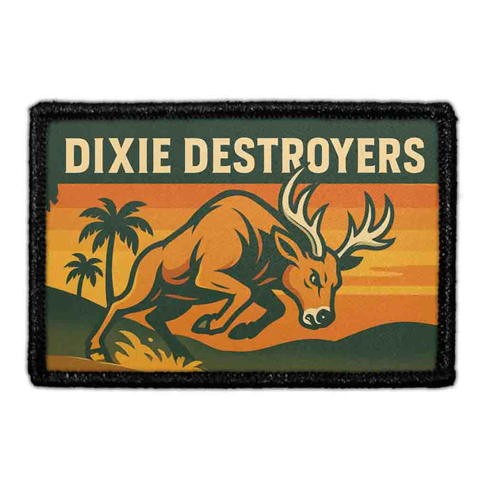  DIXIE_DESTROYERS - Meta Data - Crop Image Text - - Removable Patch - Pull Patch - Removable Patches For Authentic Flexfit and Snapback Hats