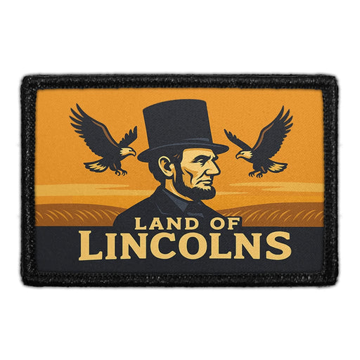 PP-P-32-5619 - LAND OF LINCOLNS Removable Patch - Pull Patch - Meta Data - Crop Image Text - - Removable Patch - Pull Patch - Removable Patches For Authentic Flexfit and Snapback Hats