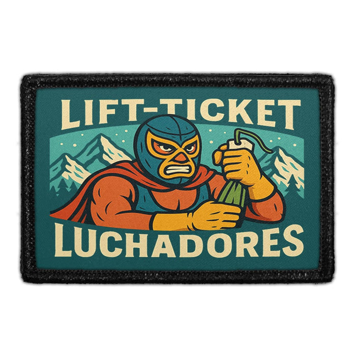 PP-P-32-5621 - LIFT-TICKET LUCHADORES Removable Patch - Pull Patch Meta Data - Crop Image Text - - Removable Patch - Pull Patch - Removable Patches For Authentic Flexfit and Snapback Hats