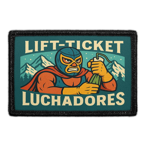 PP-P-32-5621 - LIFT-TICKET LUCHADORES Removable Patch - Pull Patch Meta Data - Crop Image Text - - Removable Patch - Pull Patch - Removable Patches For Authentic Flexfit and Snapback Hats