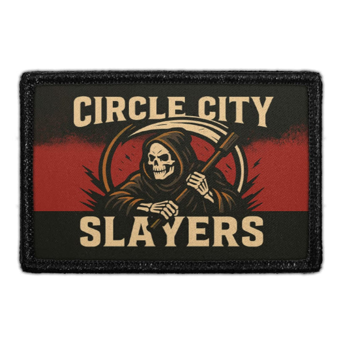 CIRCLE CITY SLAYERS Pull Patch - Meta Data - Crop Image Text - - Removable Patch - Pull Patch - Removable Patches For Authentic Flexfit and Snapback Hats