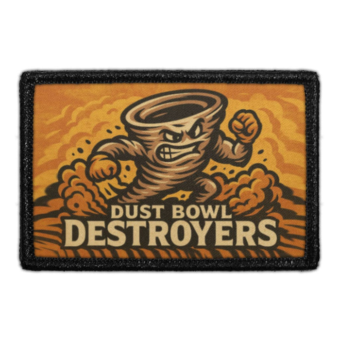  DUST BOWL DESTROYERS Meta Data - Crop Image Text - - Removable Patch - Pull Patch - Removable Patches For Authentic Flexfit and Snapback Hats