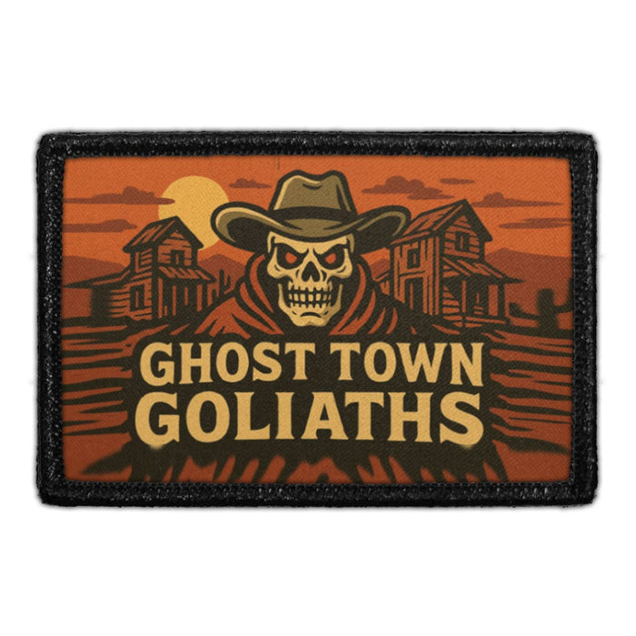 GHOST TOWN GOLIATHS Meta Data - Crop Image Text - - Removable Patch - Pull Patch - Removable Patches For Authentic Flexfit and Snapback Hats