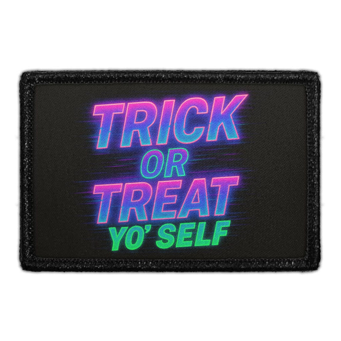 TRICK OR TREAT YO SELF Meta Data - Crop Image Text - - Removable Patch - Pull Patch - Removable Patches For Authentic Flexfit and Snapback Hats