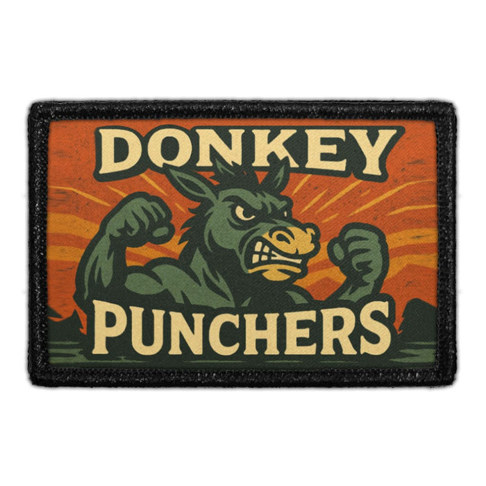 DONKEY PUNCHERS Meta Data - Crop Image Text - - Removable Patch - Pull Patch - Removable Patches For Authentic Flexfit and Snapback Hats
