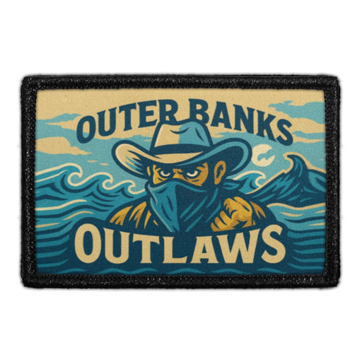 OUTER BANKS OUTLAWS Meta Data - Crop Image Text - - Removable Patch - Pull Patch - Removable Patches For Authentic Flexfit and Snapback Hats