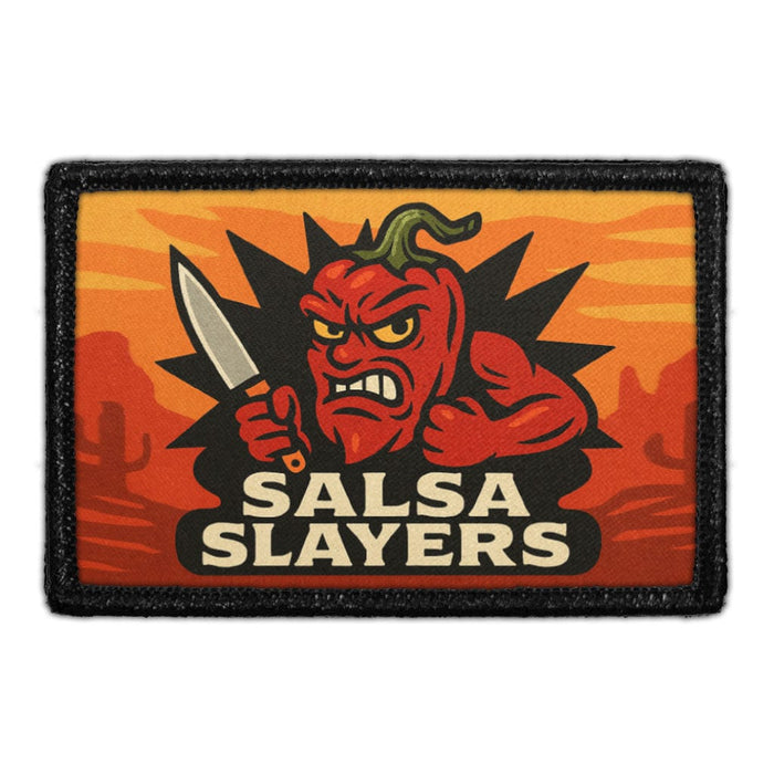 SALSA SLAYERS  Meta Data - Crop Image Text - - Removable Patch - Pull Patch - Removable Patches For Authentic Flexfit and Snapback Hats