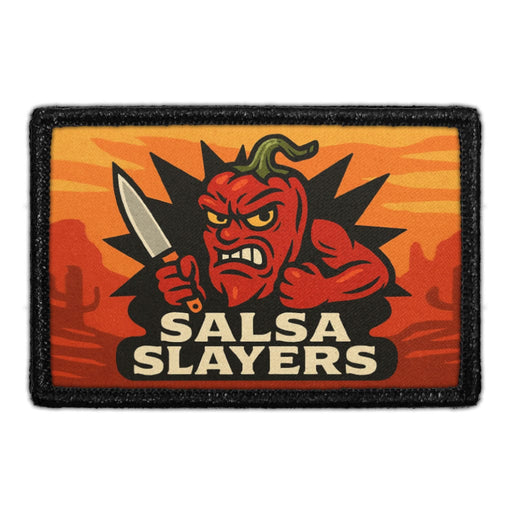 SALSA SLAYERS  Meta Data - Crop Image Text - - Removable Patch - Pull Patch - Removable Patches For Authentic Flexfit and Snapback Hats