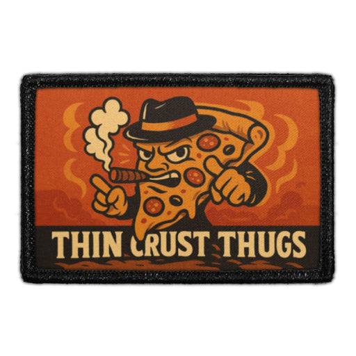 THIN CRUST THUGS Meta Data - Crop Image Text - - Removable Patch - Pull Patch - Removable Patches For Authentic Flexfit and Snapback Hats