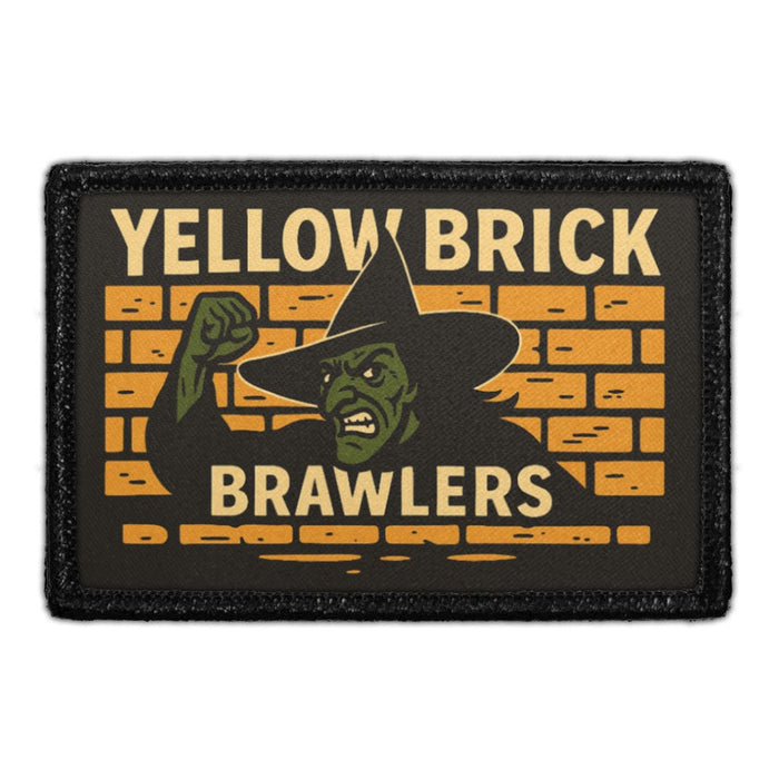 YELLOW BRICK BRAWLERS Meta Data - Crop Image Text - - Removable Patch - Pull Patch - Removable Patches For Authentic Flexfit and Snapback Hats