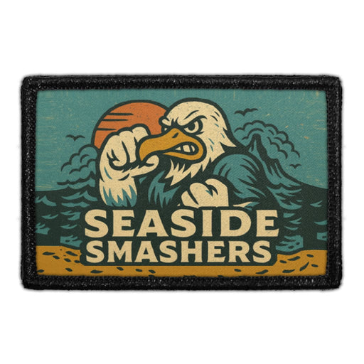 SEASIDE SMASHERS Meta Data - Crop Image Text - - Removable Patch - Pull Patch - Removable Patches For Authentic Flexfit and Snapback Hats