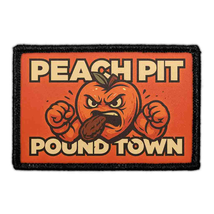 PEACH PIT POUND TOWN  Meta Data - Crop Image Text - - Removable Patch - Pull Patch - Removable Patches For Authentic Flexfit and Snapback Hats
