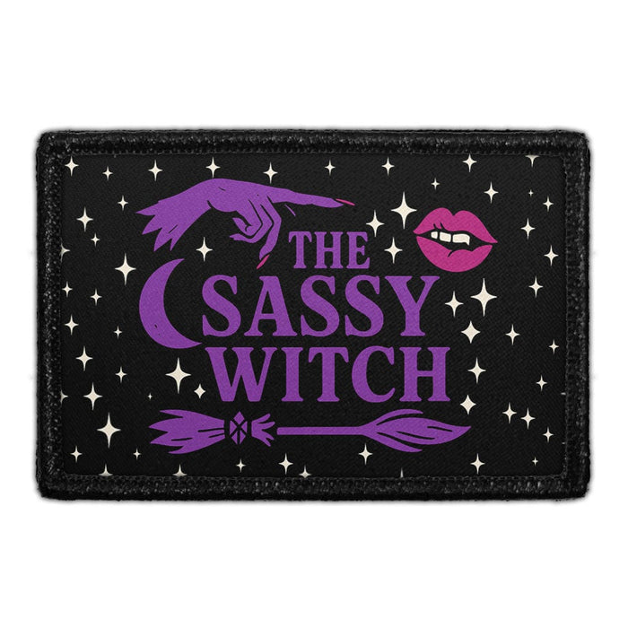 THE SASSY WITCH Meta Data - Crop Image Text - - Removable Patch - Pull Patch - Removable Patches For Authentic Flexfit and Snapback Hats