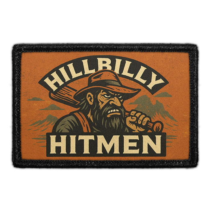 HILLBILLY HITMEN  Meta Data - Crop Image Text - - Removable Patch - Pull Patch - Removable Patches For Authentic Flexfit and Snapback Hats