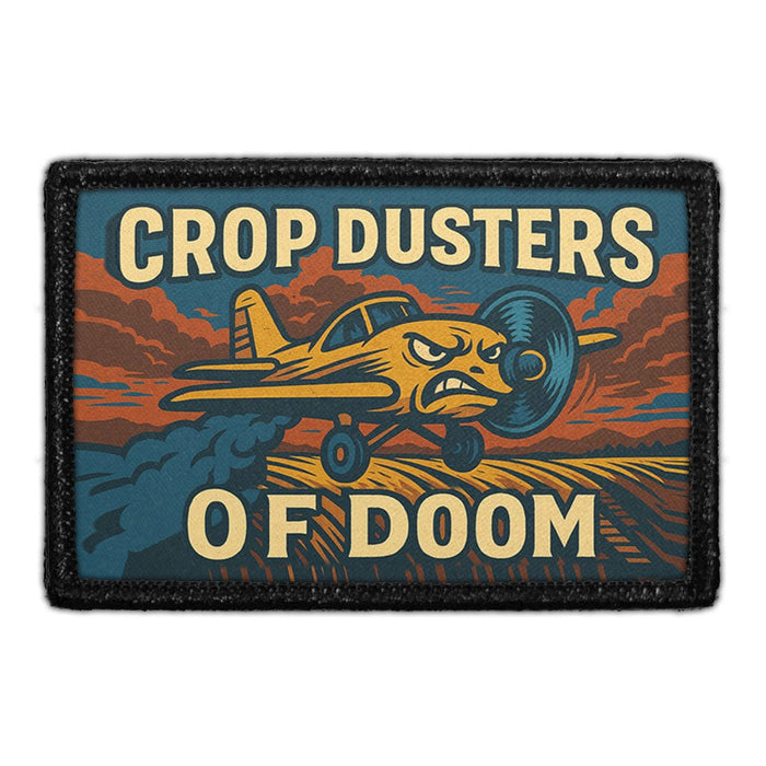 CROP DUSTERS OF DOOM Meta Data - Crop Image Text - - Removable Patch - Pull Patch - Removable Patches For Authentic Flexfit and Snapback Hats