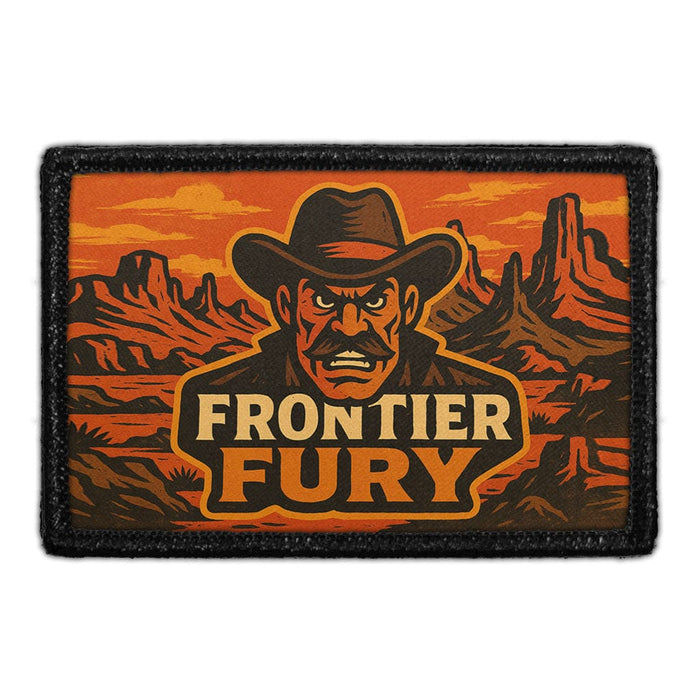 FRONTIER FURY Meta Data - Crop Image Text - - Removable Patch - Pull Patch - Removable Patches For Authentic Flexfit and Snapback Hats