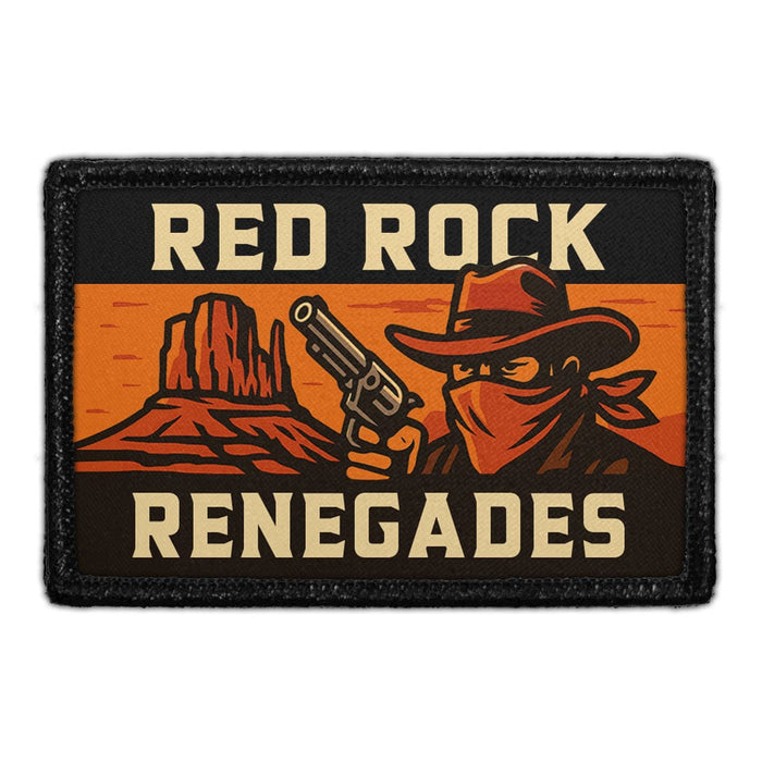 RED ROCK RENEGADES Meta Data - Crop Image Text - - Removable Patch - Pull Patch - Removable Patches For Authentic Flexfit and Snapback Hats