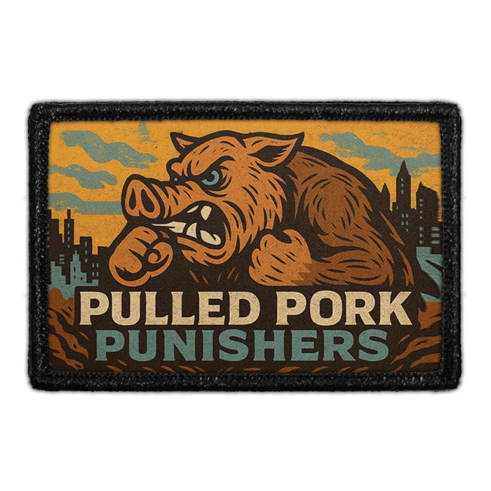 PULLED PORK PUNISHERS Meta Data - Crop Image Text - - Removable Patch - Pull Patch - Removable Patches For Authentic Flexfit and Snapback Hats
