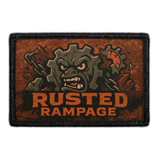 RUSTED RAMPAGE  Meta Data - Crop Image Text - - Removable Patch - Pull Patch - Removable Patches For Authentic Flexfit and Snapback Hats