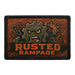 RUSTED RAMPAGE  Meta Data - Crop Image Text - - Removable Patch - Pull Patch - Removable Patches For Authentic Flexfit and Snapback Hats