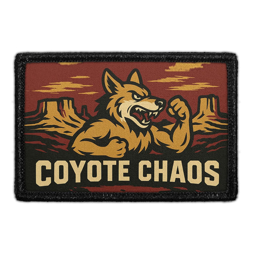 COYOTE CHAOS Meta Data - Crop Image Text - - Removable Patch - Pull Patch - Removable Patches For Authentic Flexfit and Snapback Hats