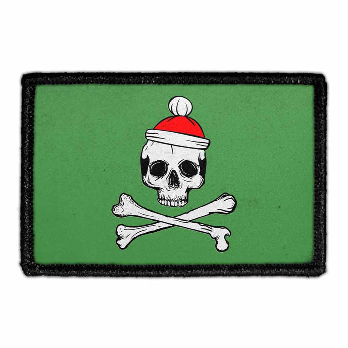 Christmas Skull - Patch - Pull Patch - Removable Patches For Authentic Flexfit and Snapback Hats