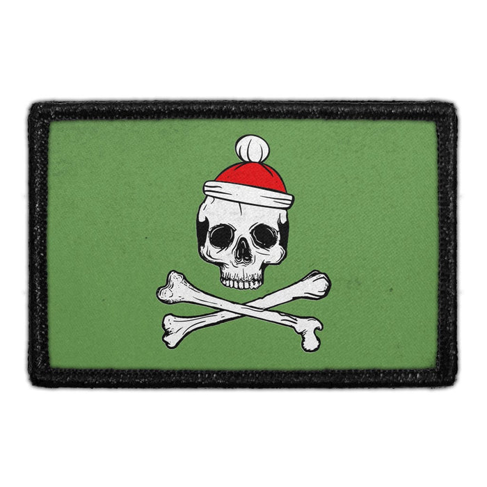 Christmas Skull - Patch - Pull Patch - Removable Patches For Authentic Flexfit and Snapback Hats