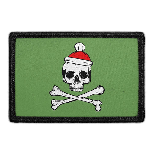Christmas Skull - Patch - Pull Patch - Removable Patches For Authentic Flexfit and Snapback Hats