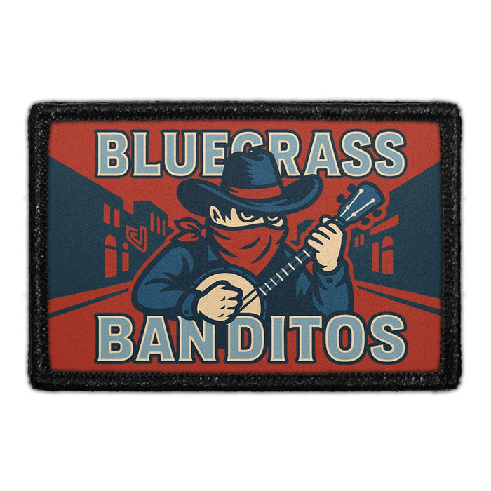 BLUEGRASS BANDITOS Meta Data - Crop Image Text - - Removable Patch - Pull Patch - Removable Patches For Authentic Flexfit and Snapback Hats