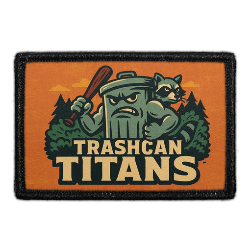 TRASHCAN TITANS Meta Data - Crop Image Text - - Removable Patch - Pull Patch - Removable Patches For Authentic Flexfit and Snapback Hats